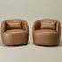 Ashlie Faux Leather Swivel Chair - Camel Modern Swivel Chair | Faux Leather Armchairs | Kinwell Furniture | Swivel Accent Chairs